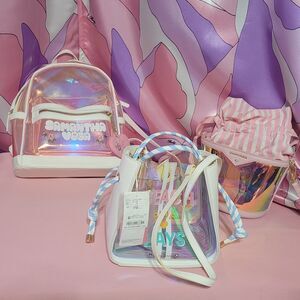 Purse Lot Samantha Vega Japan Holographic Purse Used Y2K Pink Handbag Crossbody
